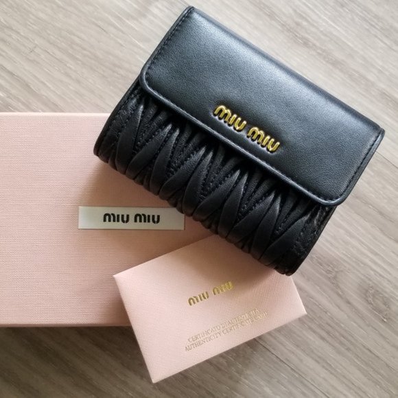 NWOT MIU MIU leather wallet  black - Picture 3 of 7